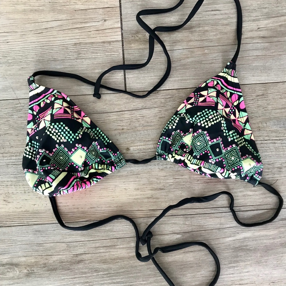 Xhilaration Aztec Patterned Triangle Bikini Top